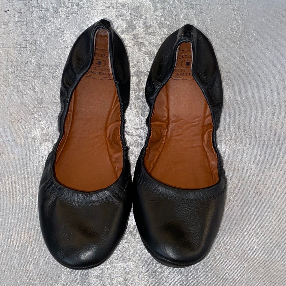 Lucky Brand Black Leather Flats